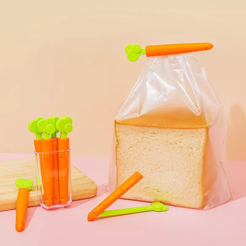Set Of 5 Carrot Shaped Food Snack Bag Sealing Clip, Carrot Shaped Refrigerator Food Storage Clamps, Leisure Food Plastic Sealing Clip Set Of 5 Carrot Shaped Food Snack Bag Sealing Clip, Carrot Shaped Refrigerator Food Storage Clamps, Leisure Food Plastic Sealing Clip
